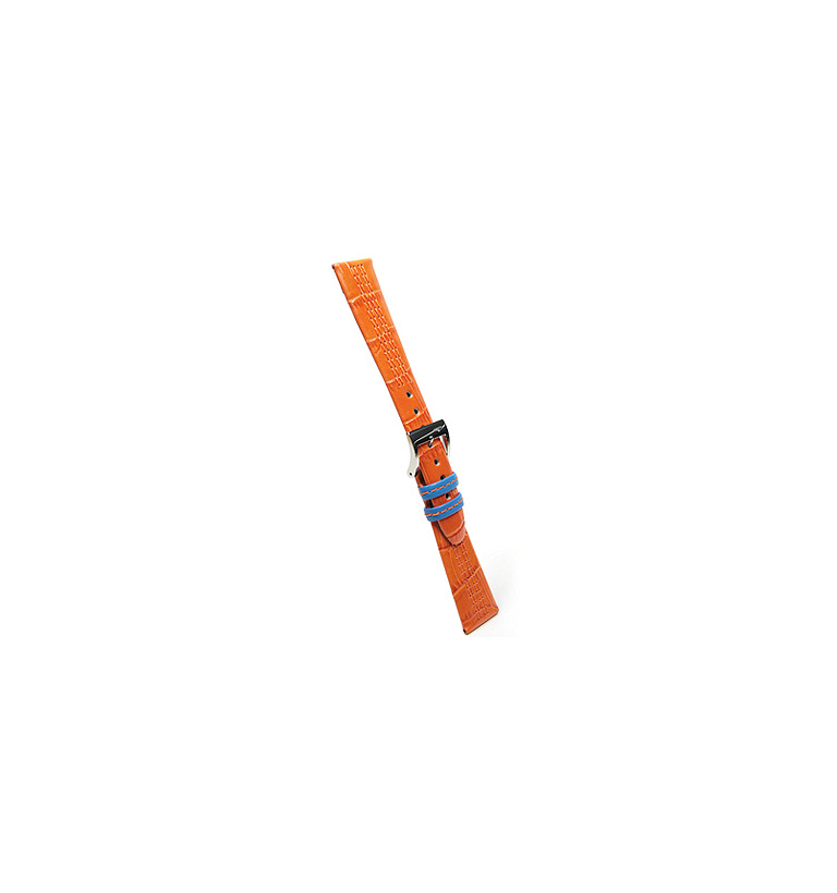 バガリー 4ステッチ ツートン カーフ（ワニ型押し） オレンジ×ブルー イメージ2