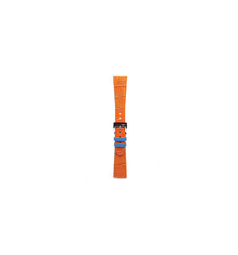 バガリー 4ステッチ ツートン カーフ（ワニ型押し） オレンジ×ブルー イメージ3