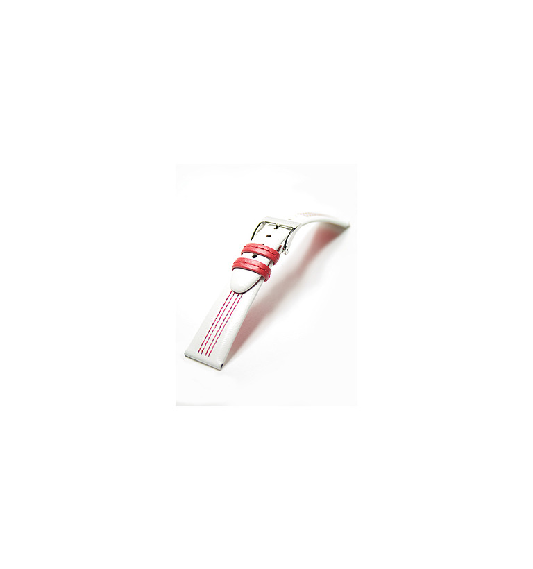 バガリー 4ステッチ ツートン 白×赤 カーフ 20mm イメージ1