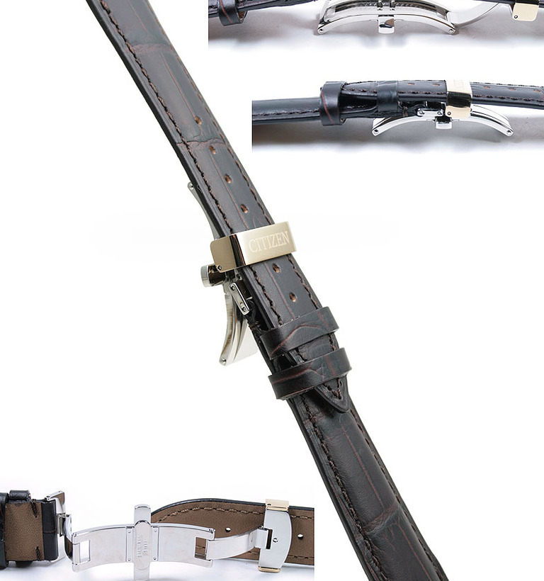 コンプリケーション 21mm プッシュバックル式 ダークブラウン 型押し イメージ2