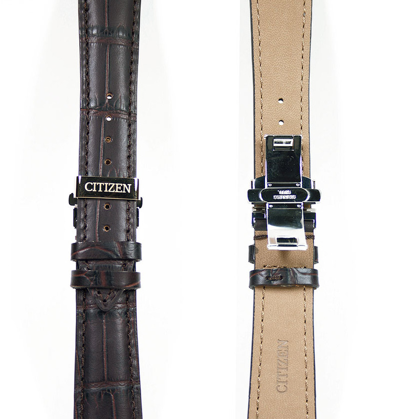 コンプリケーション 21mm プッシュバックル式 ダークブラウン 型押し イメージ3