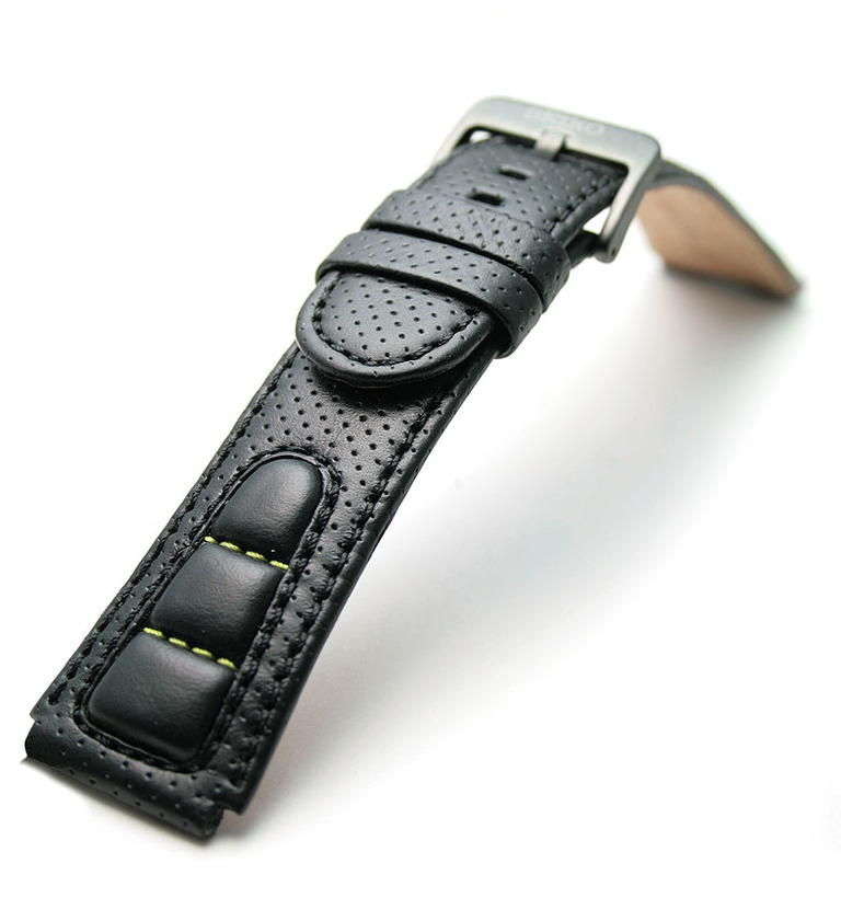 SEIKO 海外モデル KINETIC使用 ブラックカーフ ドット仕様 イメージ1