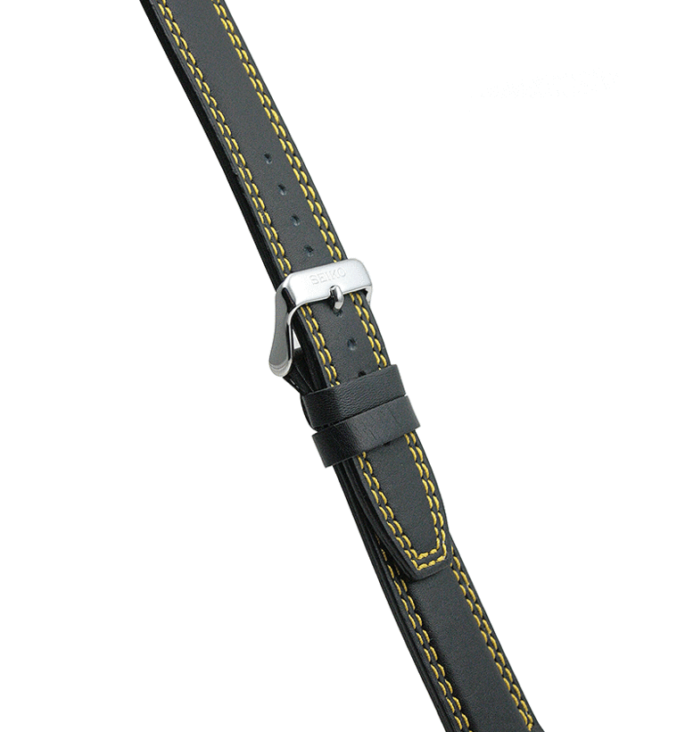SEIKO 海外FCバルサモデル使用 カーフ黒x黄ステッチ 20mm イメージ2