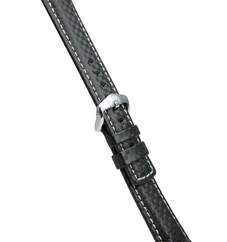 ヒルシュ【カーボン】型押し 50 ブラック 白ステッチ イメージ2