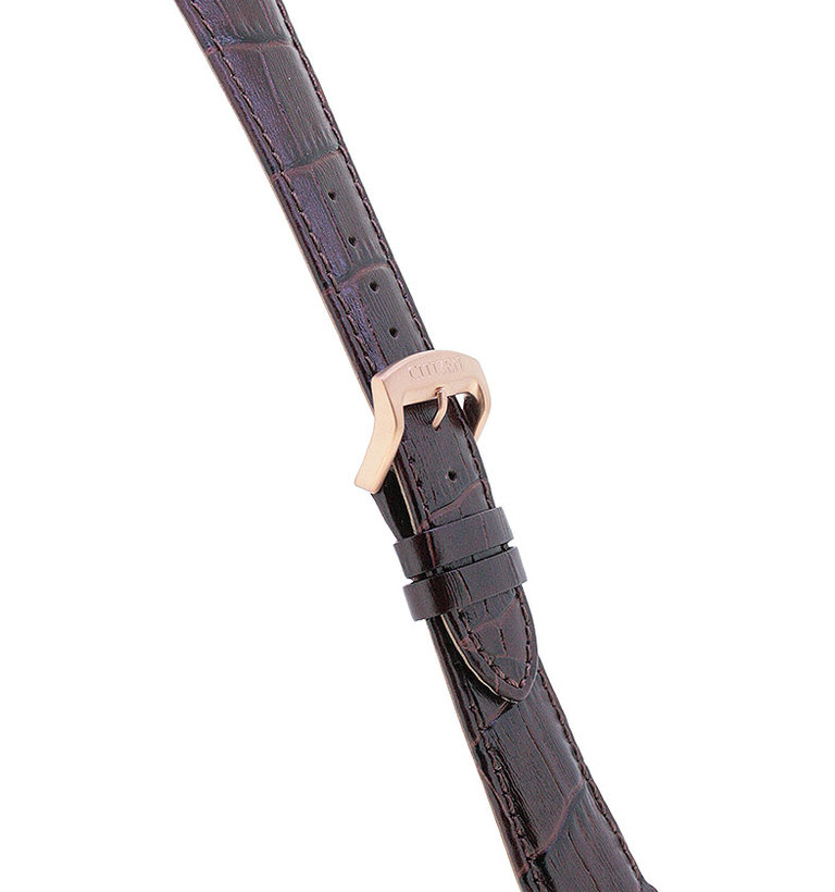 シチズン 23mm カーフ型押し　ダークブラウン イメージ2