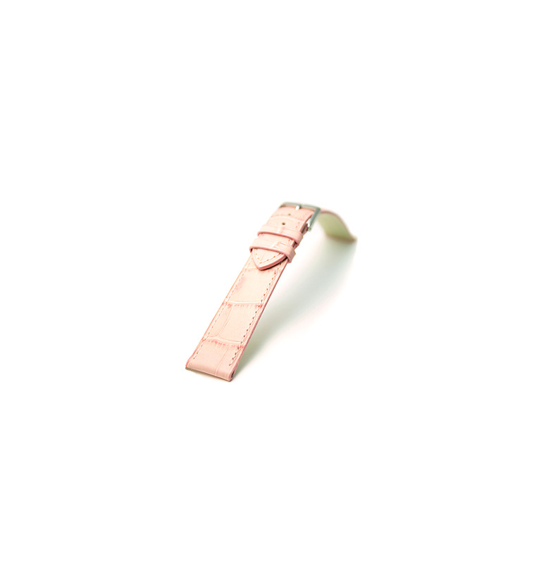 エルセ カーフ(ワニ型押し) フランス製 ピンク 18mm イメージ1