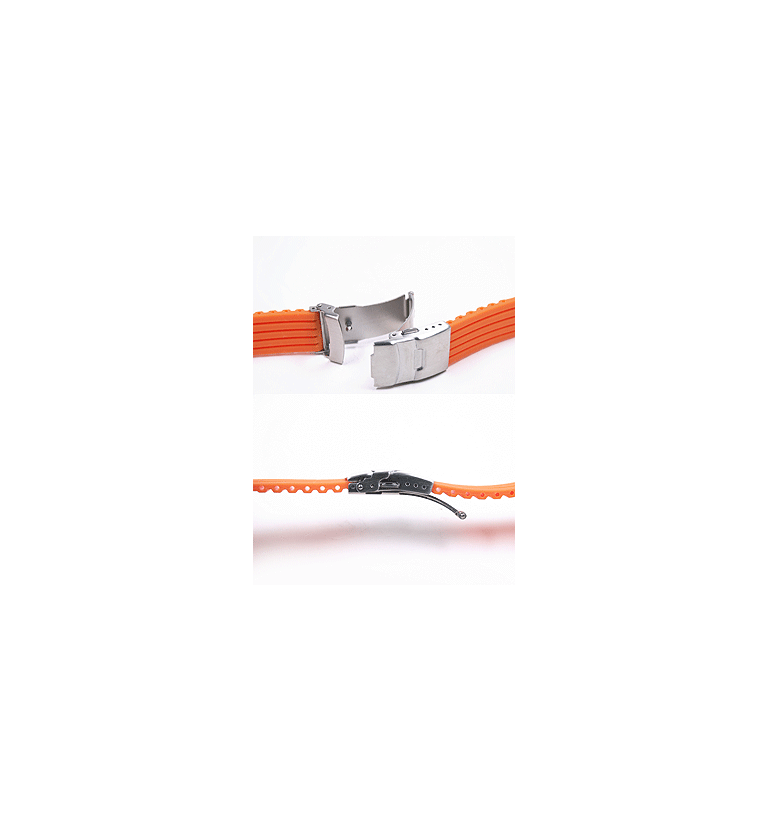 エルセ シリコンラバー オレンジ バックル式 ストライプ 20mm イメージ2
