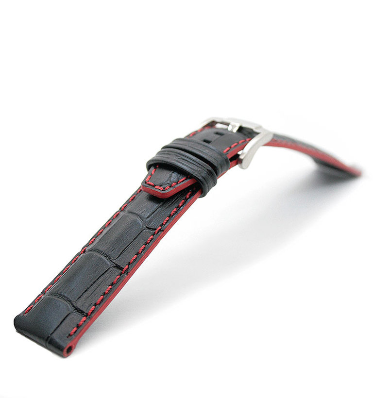 ZRC 559【インディアナ】15 ブラック 赤ステッチ 24mm イメージ1