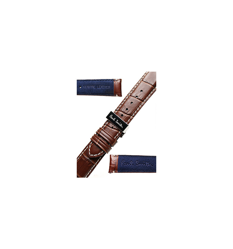 ポールスミス カーフ（ワニ型押し）バックル式 20mm ブラウン イメージ3