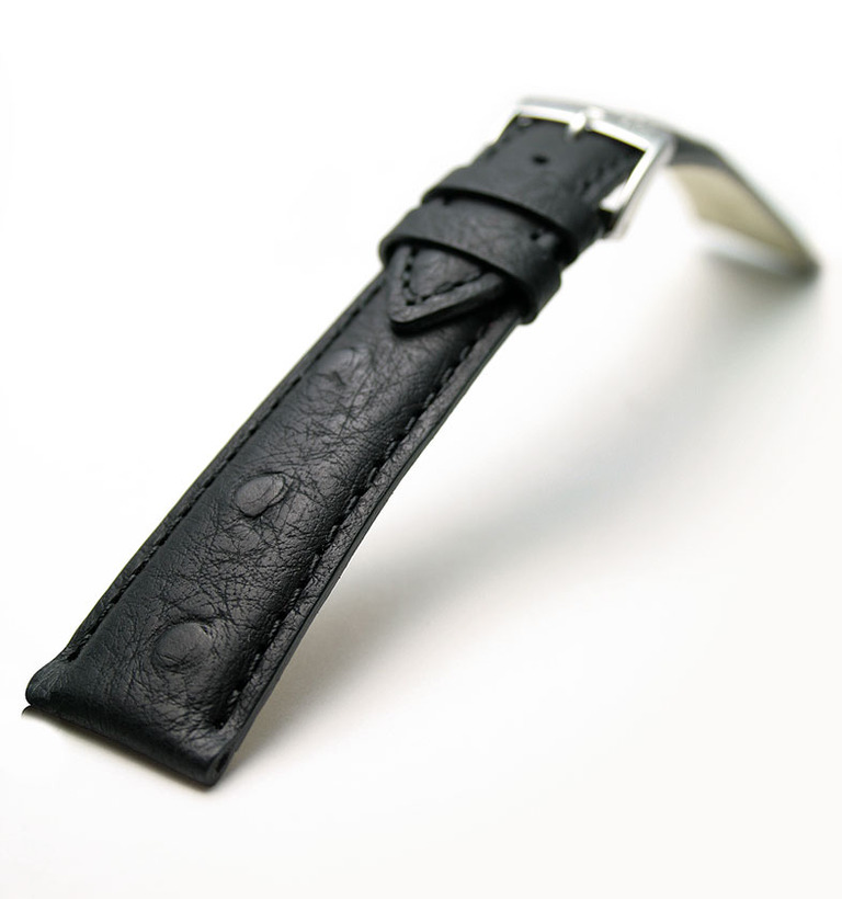 シャガール カーフ オーストリッチ型押し ブラック イメージ1